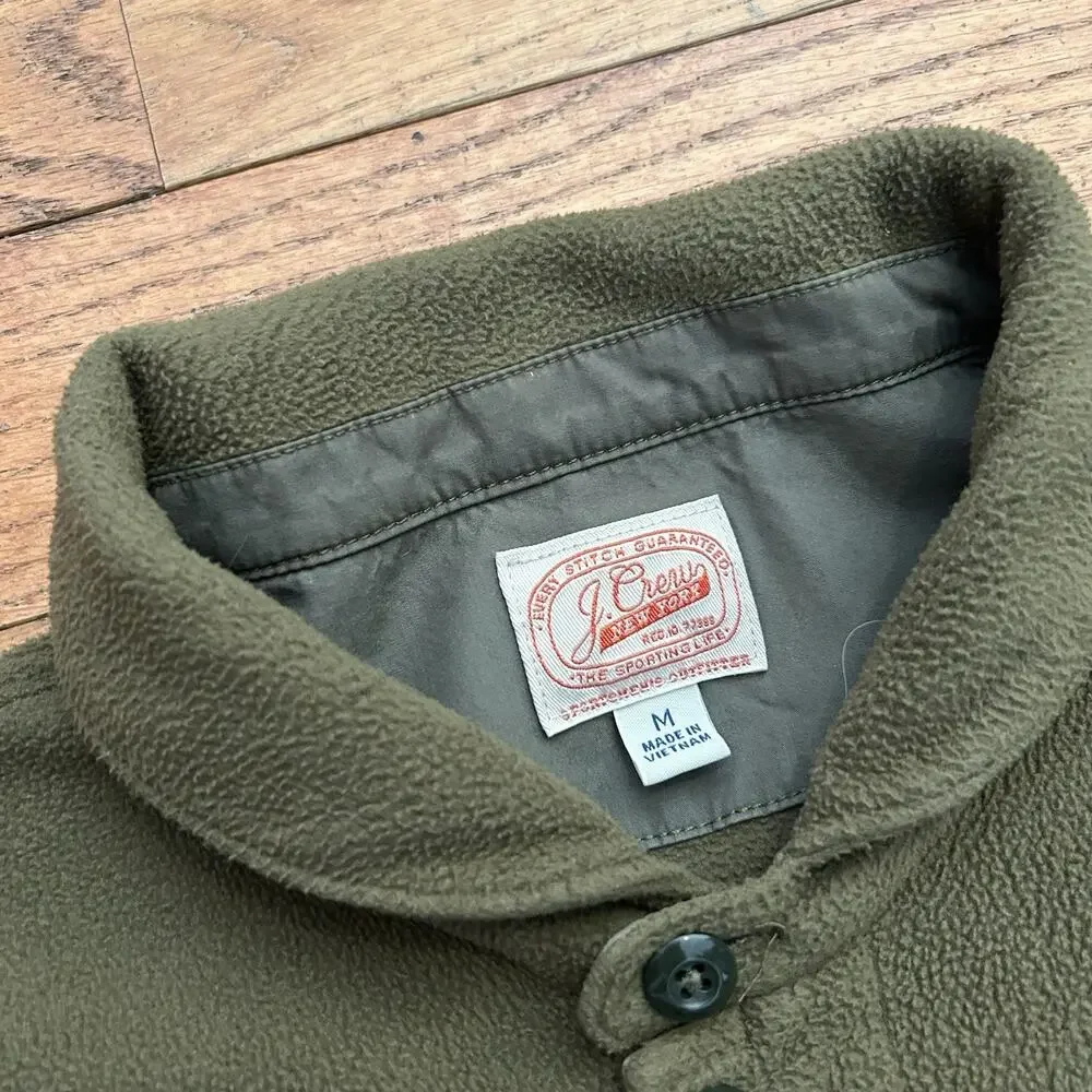 J Crew Fleece Army Military Shawl Collar Field Shirt Jacket Medium